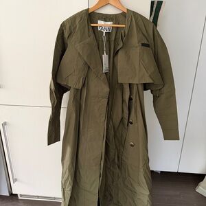 Ganni Women's Khaki Trench Coat